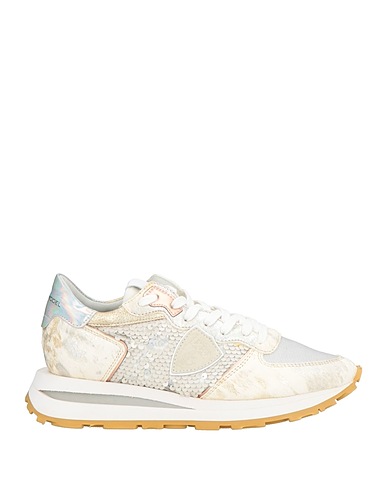 PHILIPPE MODEL Sneakers Cream Leather, Textile fibres