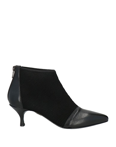 STRATEGIA Ankle boot Black Leather, Textile fibres