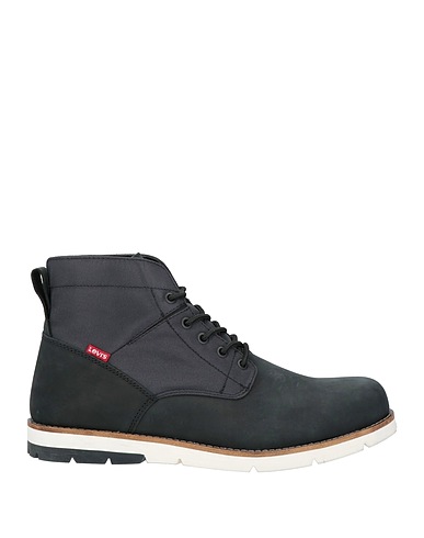 LEVI'S Ankle boot Black Leather, Textile fibres