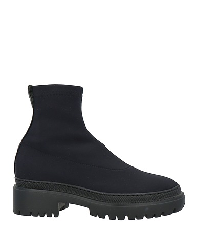 KARIDA Ankle boot Black Leather, Textile fibres