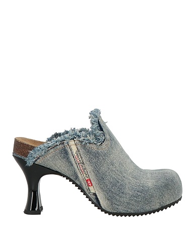 DIESEL Mules and clogs Blue Textile fibres