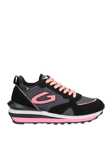 ALBERTO GUARDIANI Sneakers Black Leather, Textile fibres