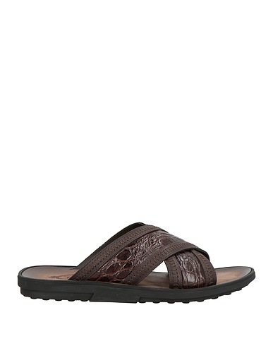TOD'S Sandals Dark brown Crocodile leather