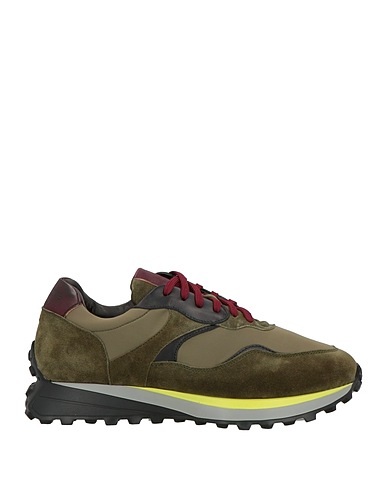 CALPIERRE Sneakers NA1964 Military green Leather, Textile fibers