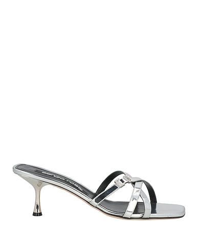 SERGIO ROSSI Sandals Silver Calfskin