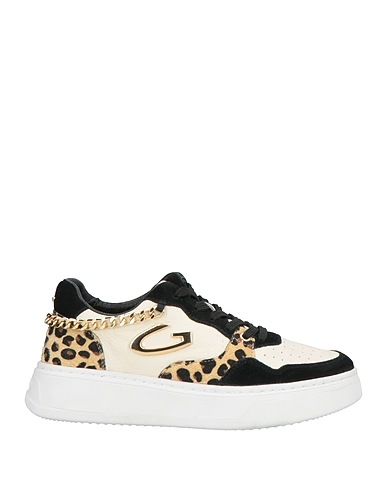 ALBERTO GUARDIANI Sneakers Cream Leather, Textile fibres