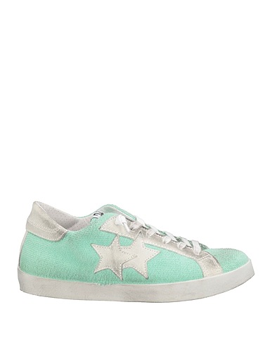2STAR Sneakers Light green Leather, Textile fibres