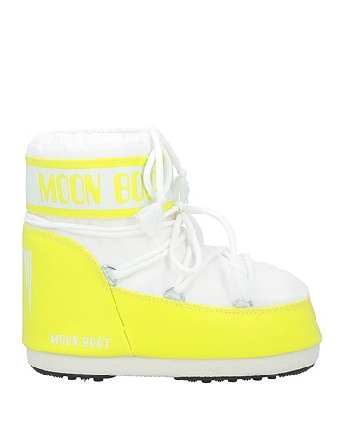 MOON BOOT Ankle boot Lime green Textile fibres, Nylon