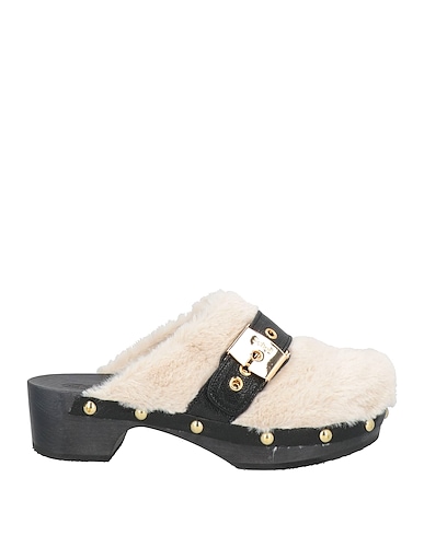 SCHOLL Mules and clogs ICONIC Ivory Leather, Textile fibres