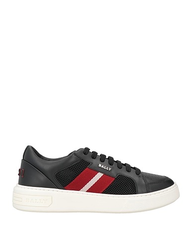 BALLY Sneakers Black Calfskin, Textile fibers