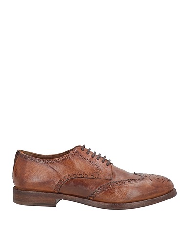 OPEN CLOSED SHOES Laced shoes Tan Leather
