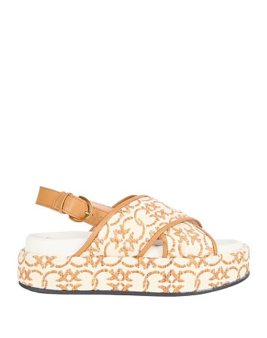 PINKO Sandals Ivory Textile fibers