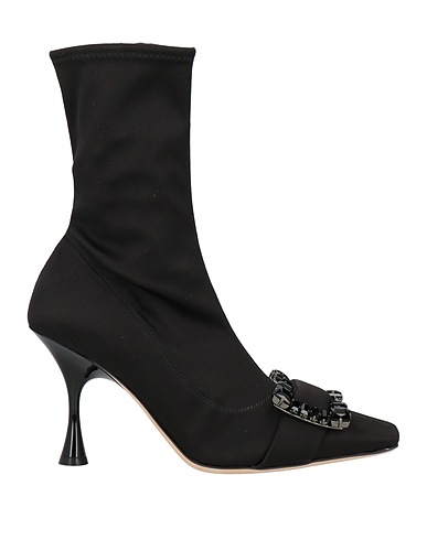SERGIO ROSSI Ankle boot Black Textile fibers