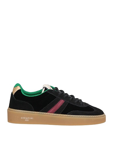 SERAFINI Sneakers Black Leather, Textile fibres