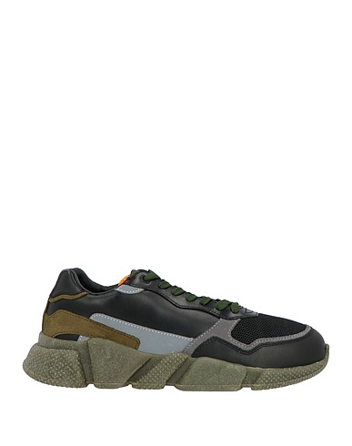SERAFINI Sneakers Black Leather, Textile fibers