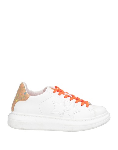 2STAR Sneakers White Leather, Textile fibres