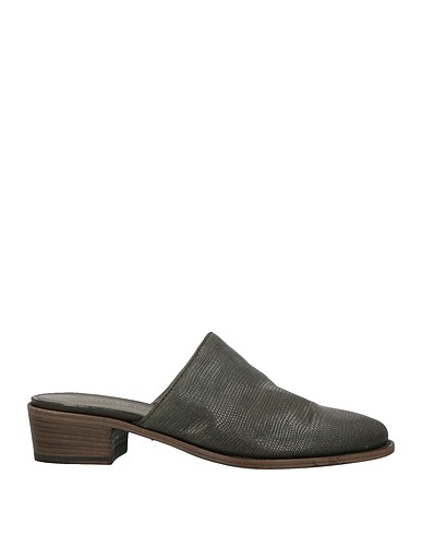 PANTANETTI Mules and clogs Dark green Leather