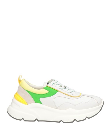 EMANUÉLLE VEE Sneakers White Leather, Textile fibers