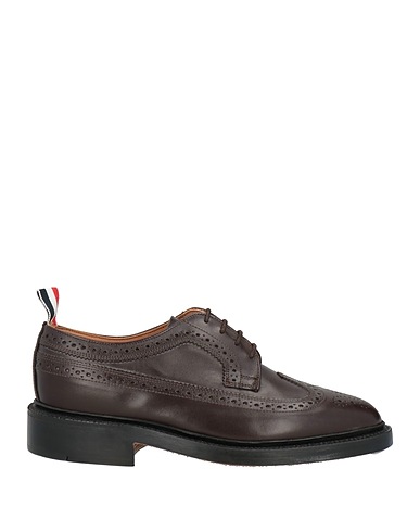 THOM BROWNE Laced shoes Dark brown Calfskin