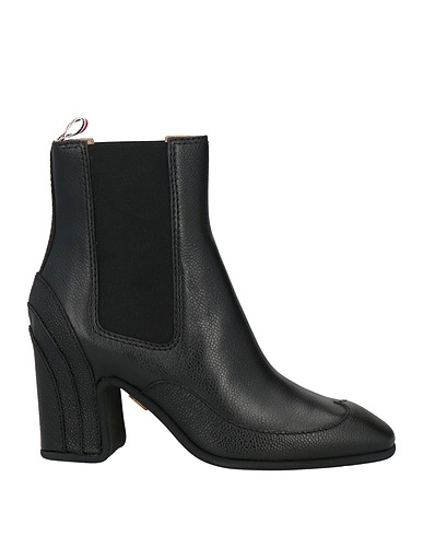 THOM BROWNE Ankle boot Black Leather, Textile fibers