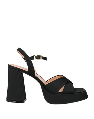 EVALUNA Sandals Black Textile fibres