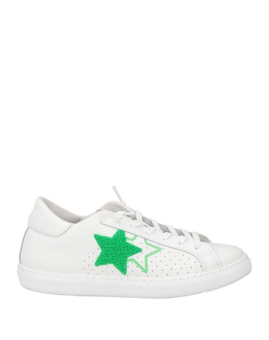 2STAR Sneakers White Leather, Textile fibres