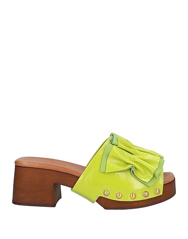FILOTEO CALZOLERIA Mule e zoccoli Verde lime Pelle