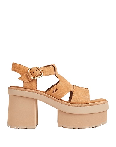 UGG Sandalen NEW HEIGHTS PLATFORM T-STRAP
 Hellbraun Leder