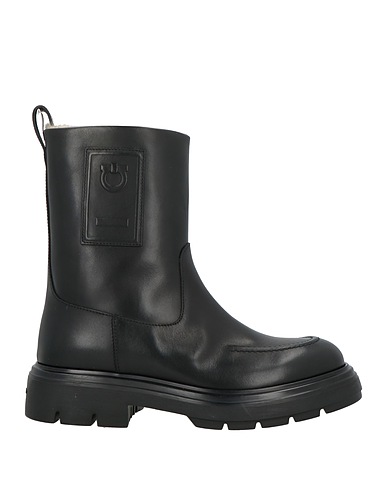 FERRAGAMO Ankle boot Black Calfskin, Lambskin