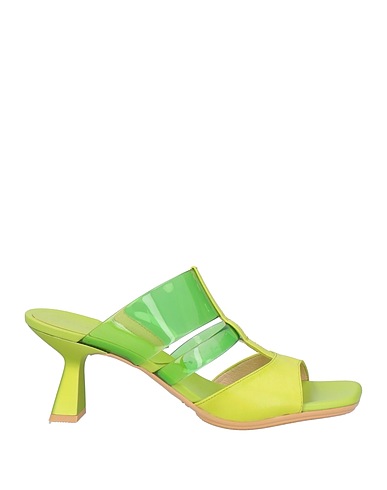 HISPANITAS Sandals Lime green Leather, Plastic