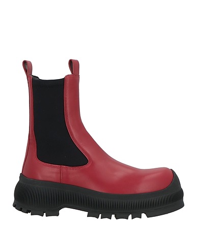 JIL SANDER Ankle boot Brick Calfskin, Textile fibers