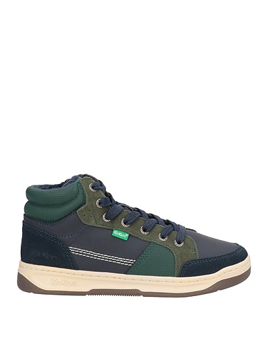 KICKERS Sneakers Blu notte Pelle, Fibre tessili