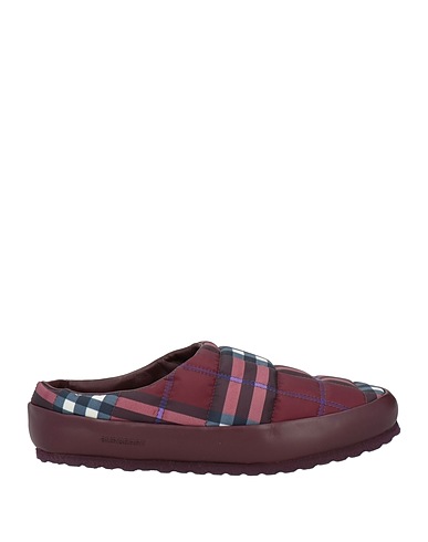 BURBERRY Mules and clogs Plum Textile fibers, Leather