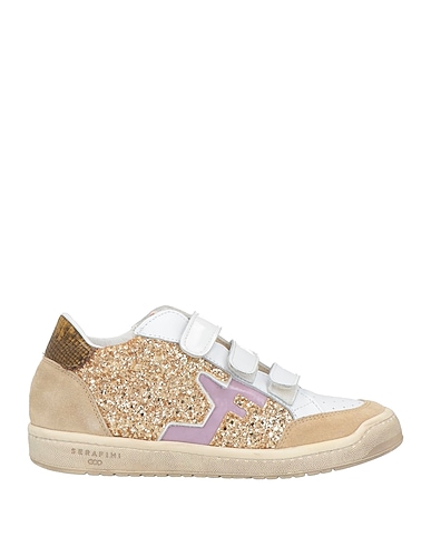 SERAFINI Sneakers Gold Leather, Textile fibers