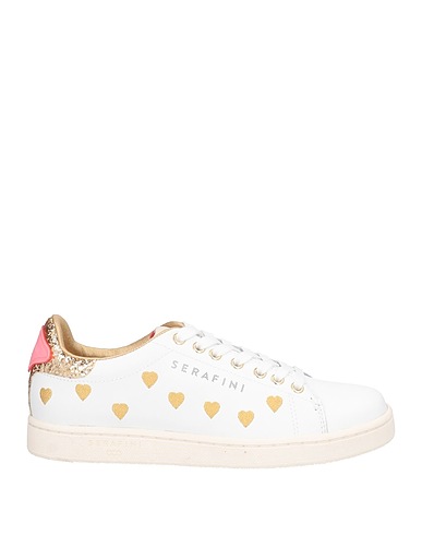 SERAFINI Sneakers White Leather, Textile fibres