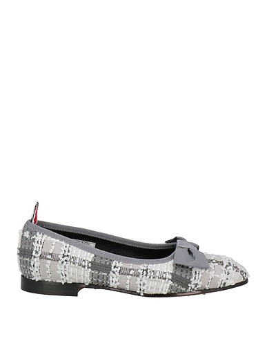 THOM BROWNE Ballet flats Light grey Textile fibers