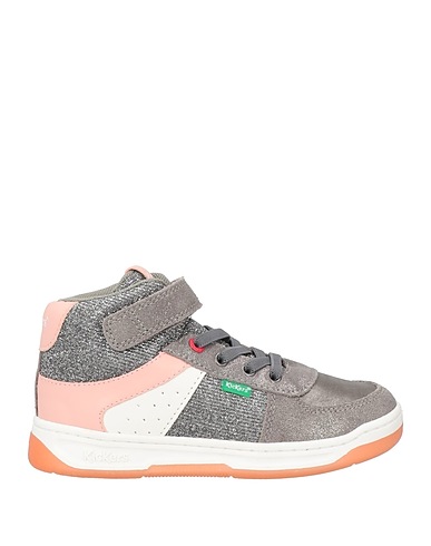 KICKERS Sneakers Grigio Pelle, Fibre tessili