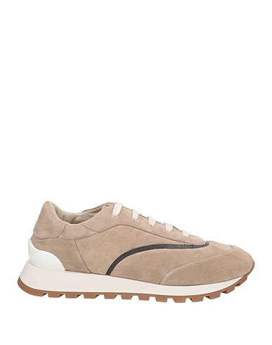 BRUNELLO CUCINELLI Sneakers Beige Leather, Textile fibres