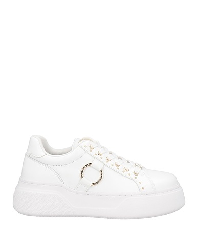 LIU •JO Sneakers White Leather, Textile fibers