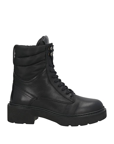 UNISA Ankle boot Black Leather, Textile fibers