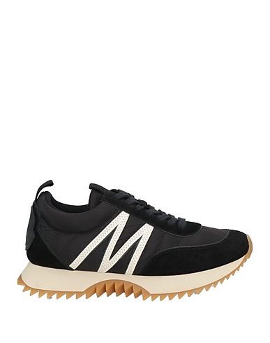 MONCLER Sneakers Black Leather, Textile fibres