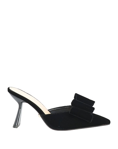 TWENTY FOUR HAITCH Mules and clogs Black Textile fibres