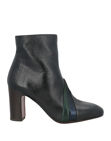 CHIE MIHARA Ankle boot Black Leather, Textile fibers