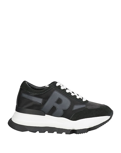 RUCOLINE Sneakers Black Leather, Textile fibers