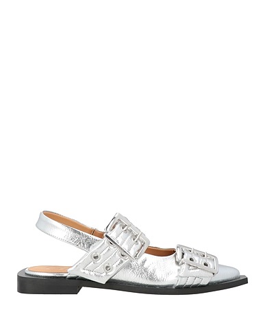 GANNI Footwear Silver Textile fibres