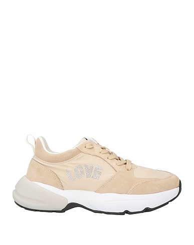 LOVE MOSCHINO Sneakers Beige Textile fibres, Leather