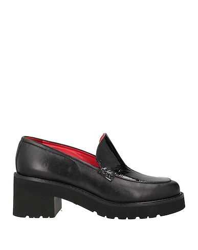 PAS DE ROUGE Loafers Black Leather