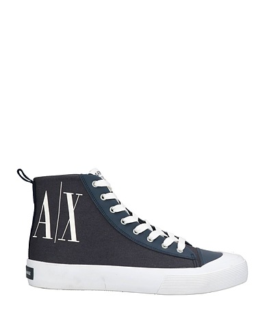 ARMANI EXCHANGE Sneakers ICON PERIOD Midnight blue 100% Cotton, Polyurethane, Polyester