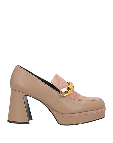 LUCIANO BARACHINI Loafers Taupe Leather