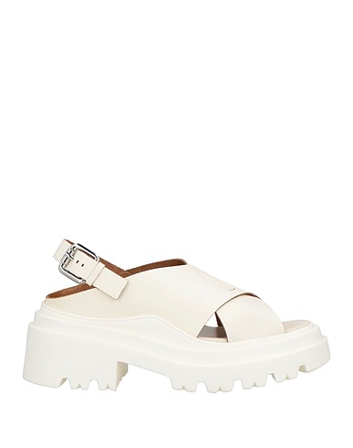 PLAN C Sandals Off white Leather